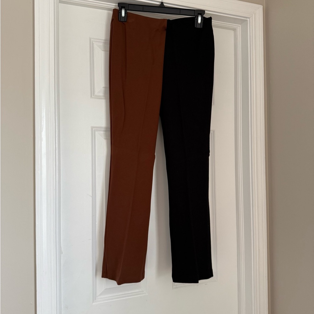Two-Tone Black and Brown Women's Pants